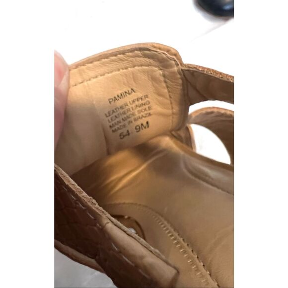 Nurture Women's Leather Peep Toe Pamina Heeled Sandals Tan Size 9M - Picture 6 of 6